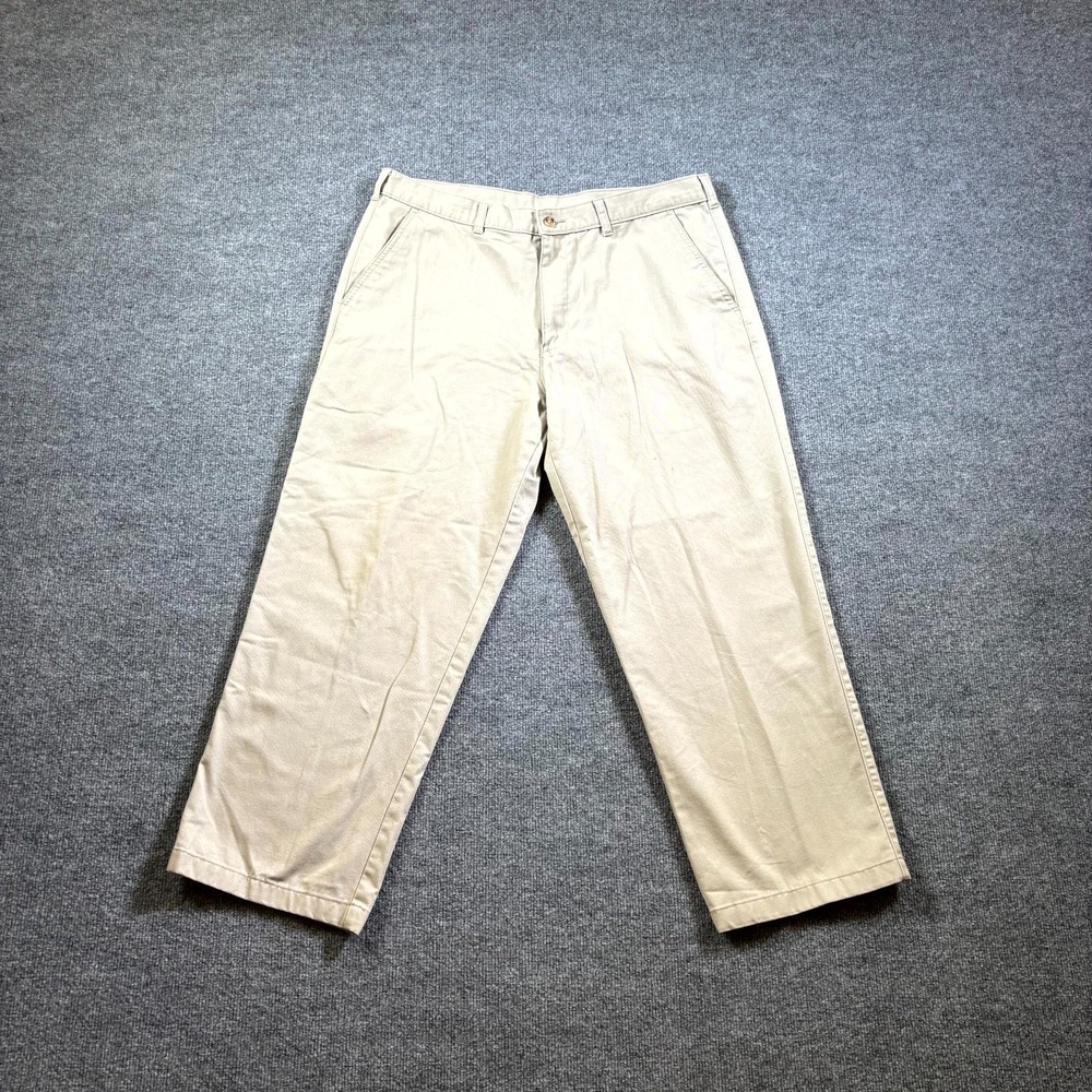 George Pant Mens 38x29 Beige Cotton Chino Straight Preppy Business Career Office